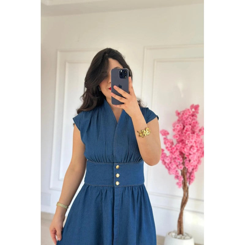 Robe Midi en Jean Léger Lavé 💙