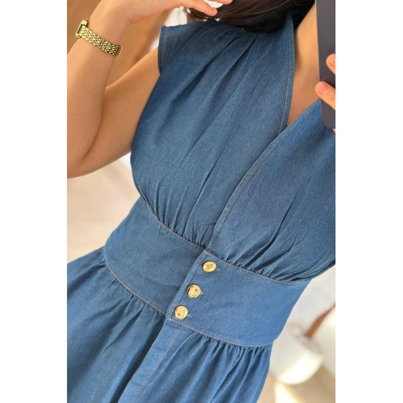 Robe Midi en Jean Léger Lavé 💙