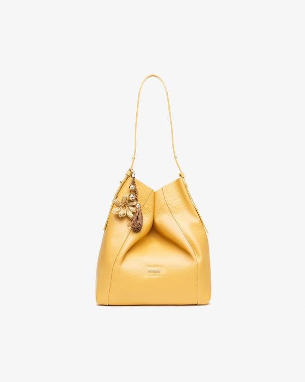 Sac hobo jaune NeroGiardini avec bijoux décoratifs