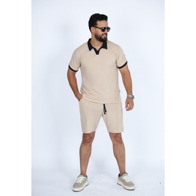 Set Homme Polo & Short en Jacquard Coton –