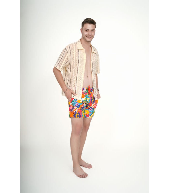 Short de Bain Homme Coupe Courte Imprimé