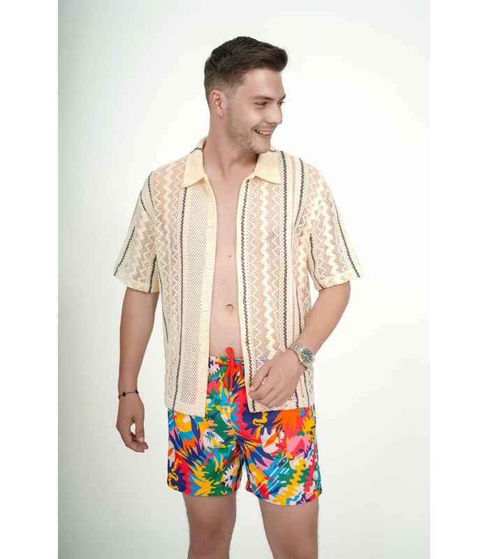 Short de Bain Homme Coupe Courte Imprimé