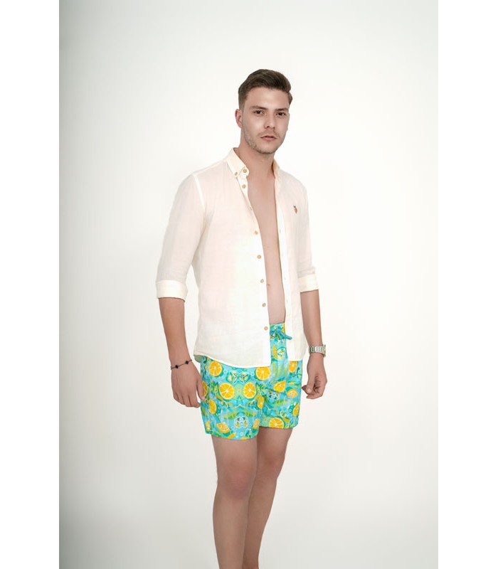 Short de Bain Homme Coupe Courte Imprimé