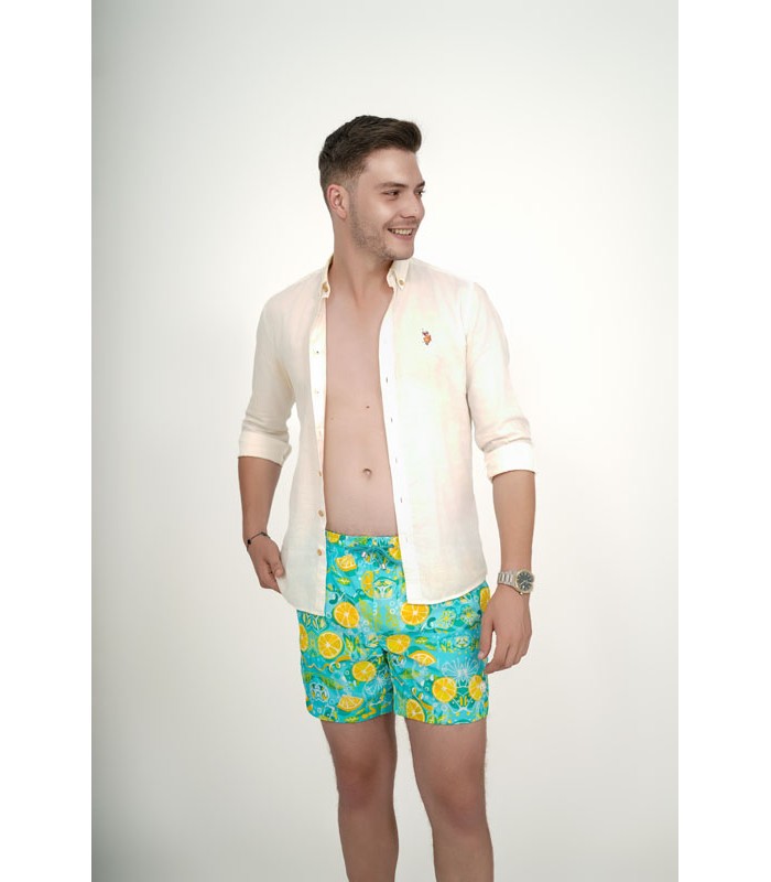 Short de Bain Homme Coupe Courte Imprimé