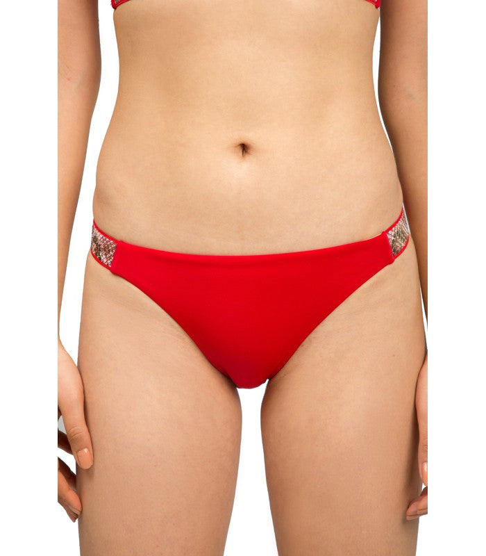 Bas de Bikini Taille Basse à Élastiques Latéraux
