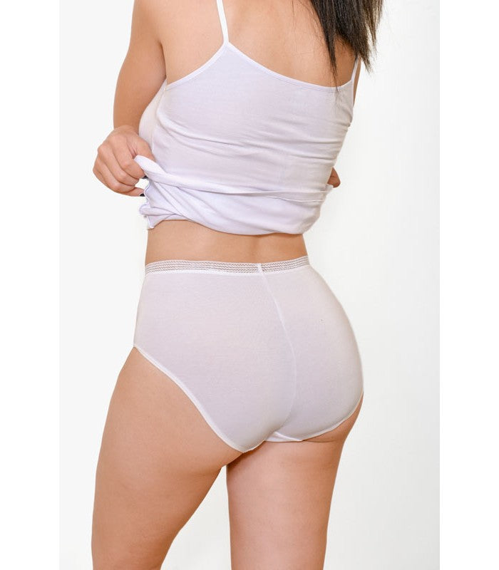 Slip Taille Haute Large à Galon en Coton Bio