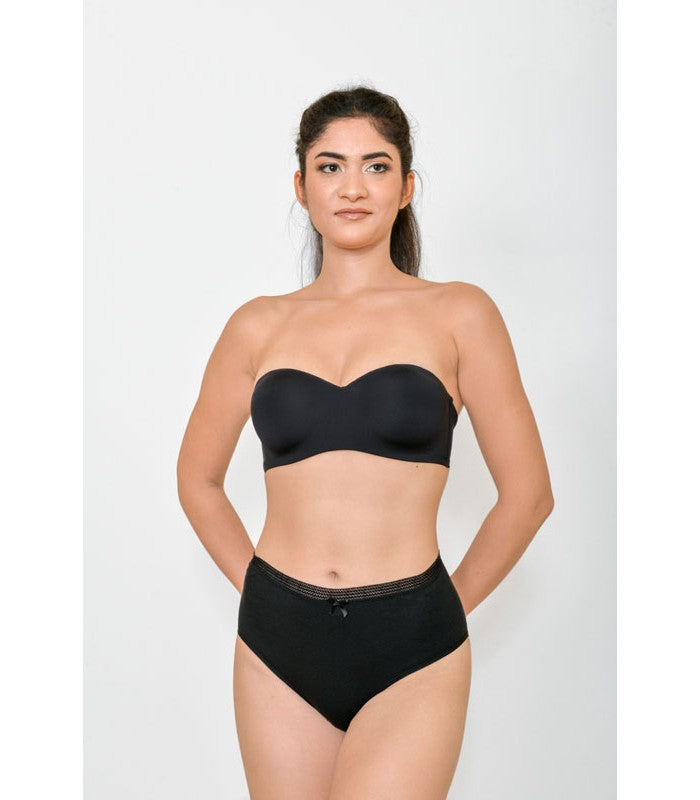 Slip Taille Haute Large à Galon en Coton Bio