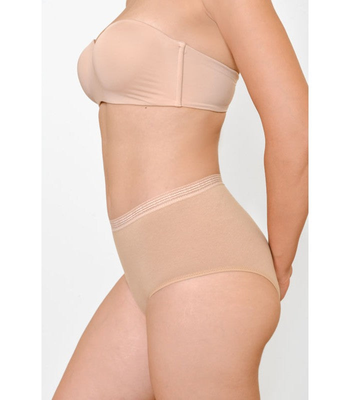Slip Taille Haute Large à Galon en Coton Bio