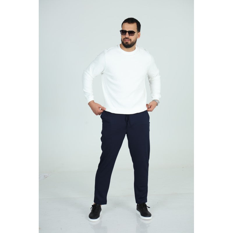 Sweat Col Rond Jacquard Homme | Motif Texturé