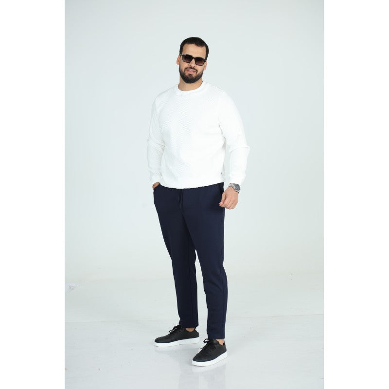 Sweat Col Rond Jacquard Homme | Motif Texturé