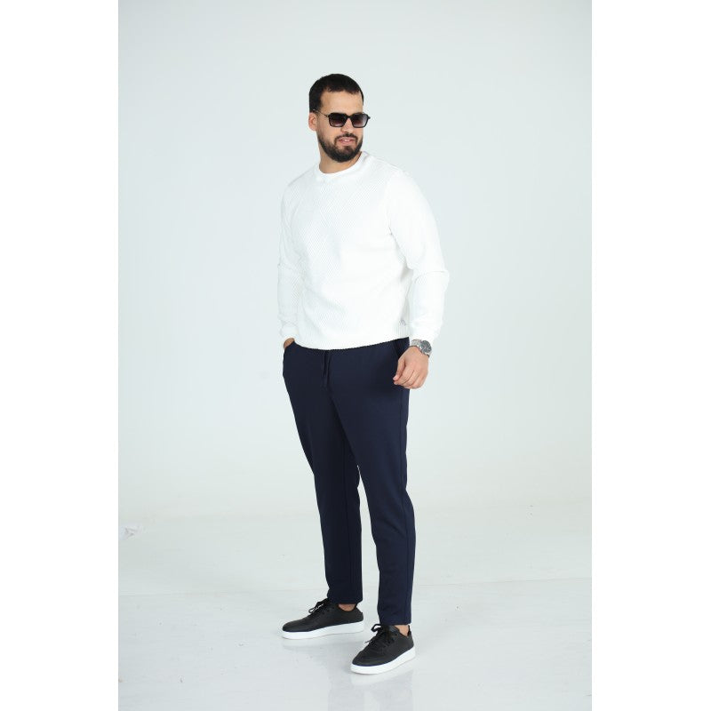 Sweat Col Rond Jacquard Homme | Motif Texturé
