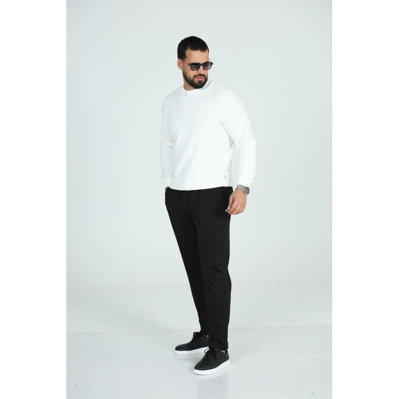 Sweat Col Rond Jacquard Homme | Motif Texturé