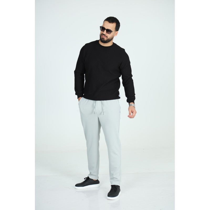 Sweat Col Rond Jacquard Homme | Motif Texturé
