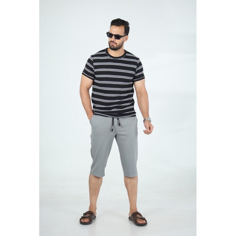 T-shirt Homme Jacquard Coton Rayé