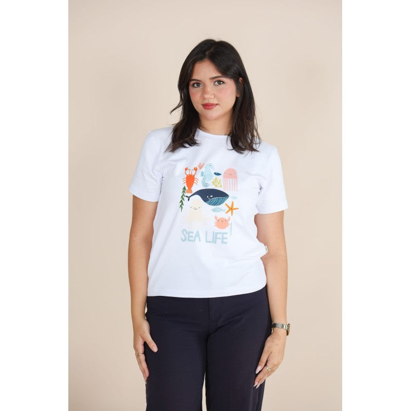 T-shirt en Coton Imprimé –