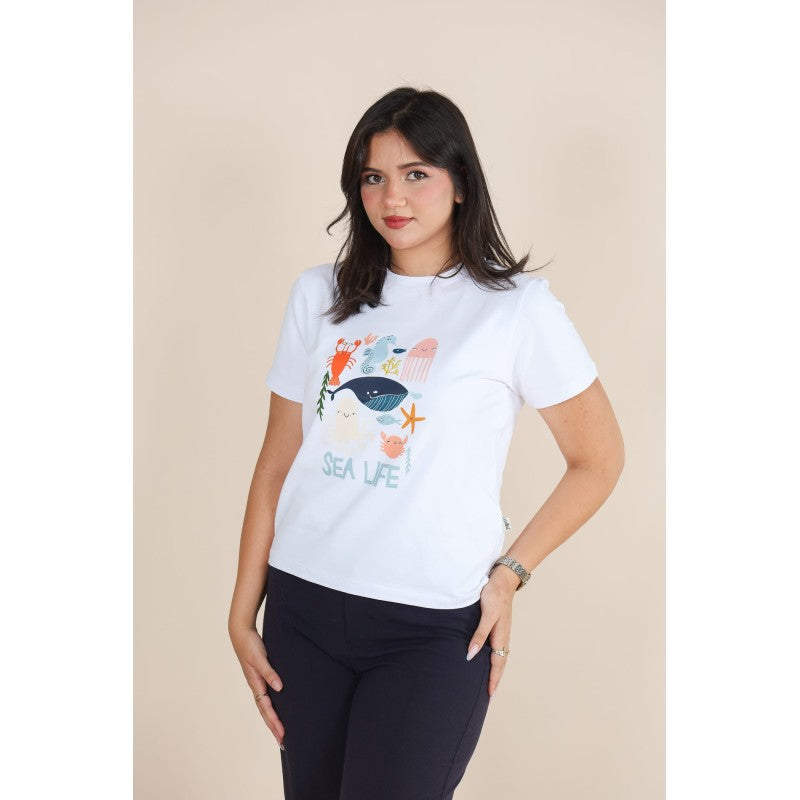 T-shirt en Coton Imprimé –