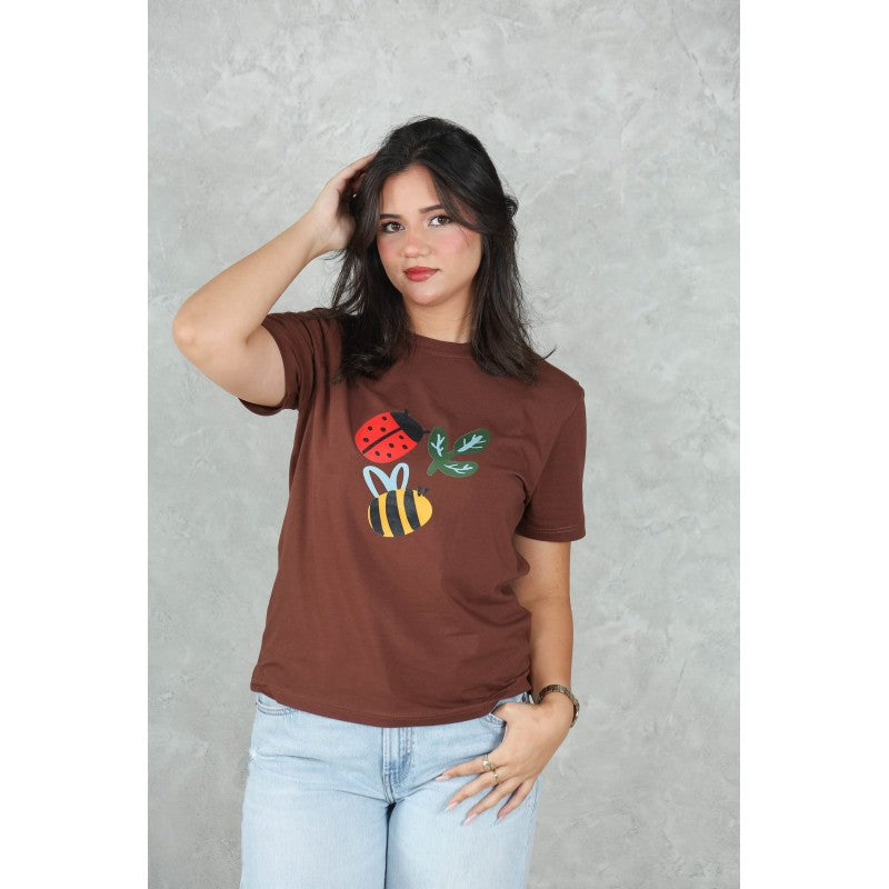 T-shirt en Coton Imprimé –