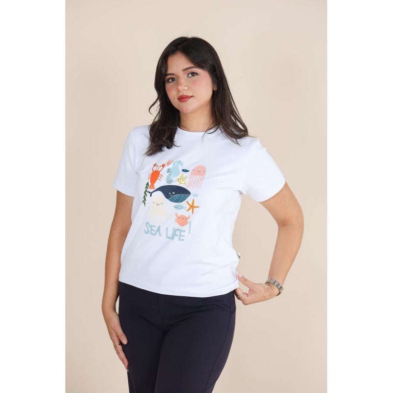 T-shirt en Coton Imprimé –