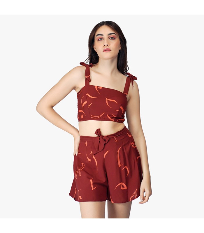 Ensemble de Plage Top et Short Calligraphie