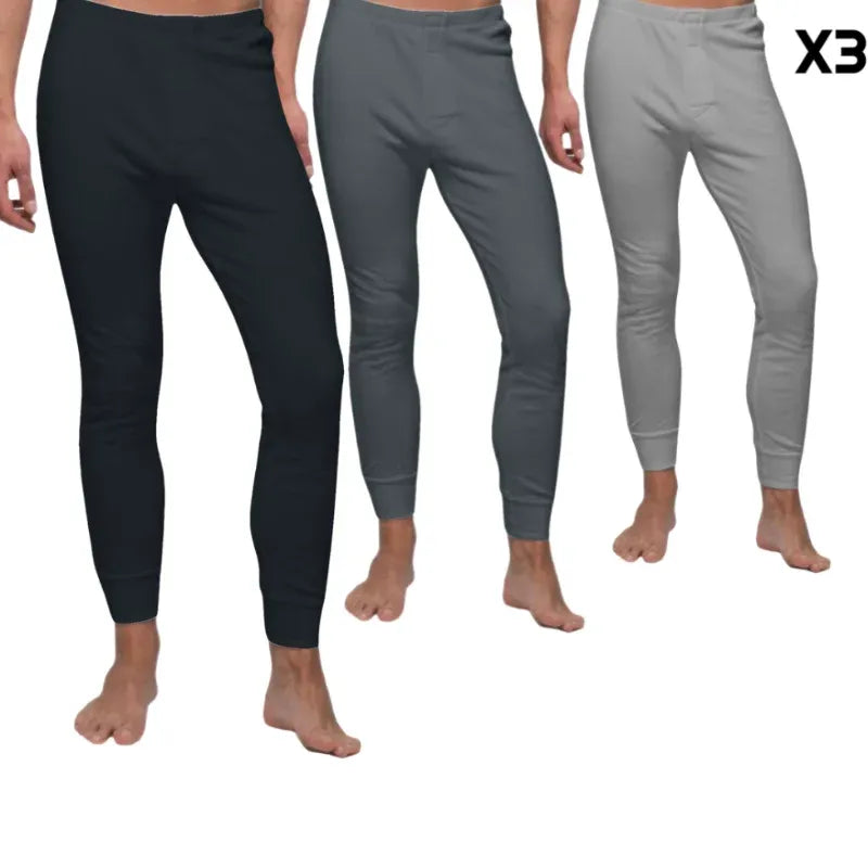 Pack de 3 Pantalons Homme Stretch Lycra – Gris Clair, Gris Foncé & Noir